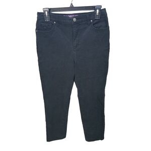 Gloria Vanderbilt Womens Size 8 Black Solid Straight Leg Jeans